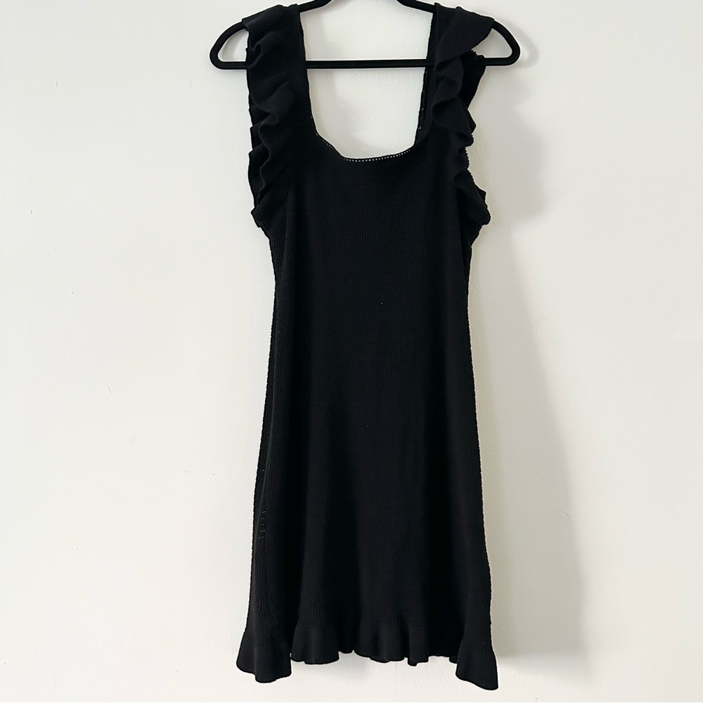 Anthropologie Ruffled Pointelle Crocheted Mini Dress - Picture 1 of 3